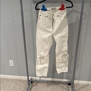 Women’s White Distressed Jeans